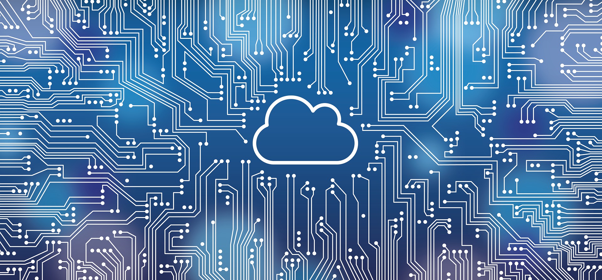 image of a cloud and circuit board pattern